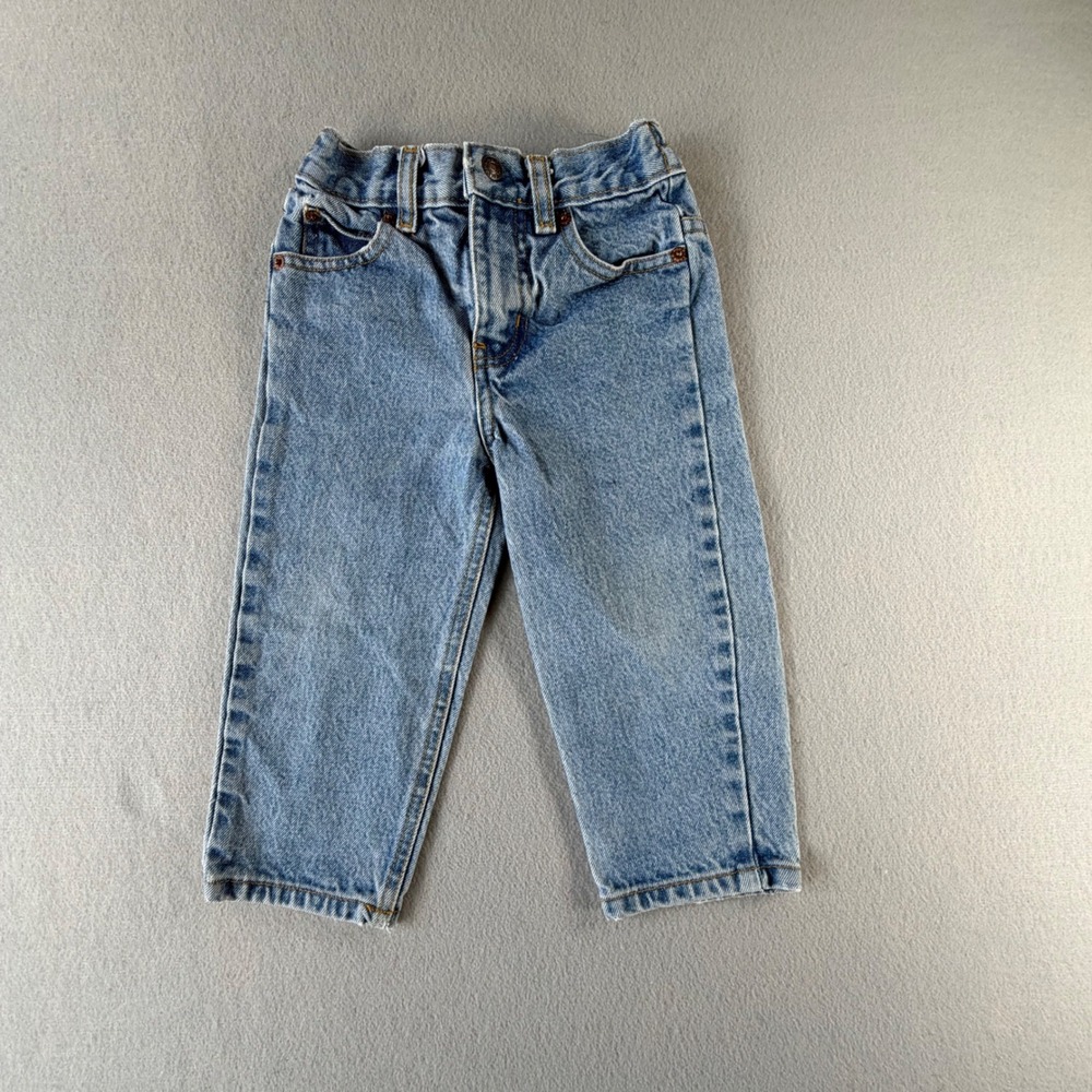 Jordache Vintage Jeans 2T Blue Denim Elastic Waist Straight Leg Casual Workwear